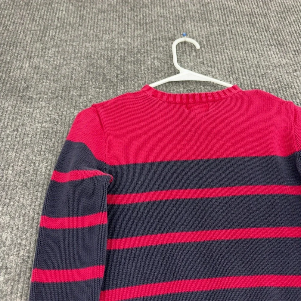 Polo Ralph Lauren Sweater Boys S Red Cotton Striped Crew Neck Preppy